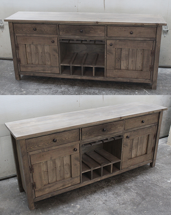 console buffet table rustic